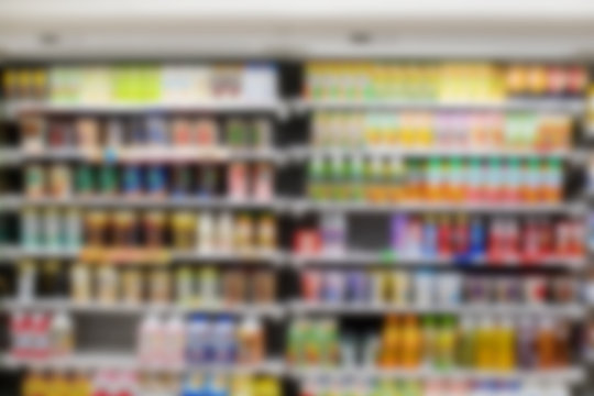 Blur abstract background of japanese small supermarket combini	