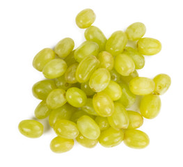 Some White Grapes isolated on white (selective focus)