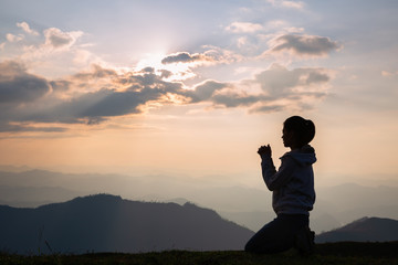 Praying Hands. Eucharist Therapy Bless God Helping Repent Catholic Easter Lent Mind Pray. Christian Religion concept background.