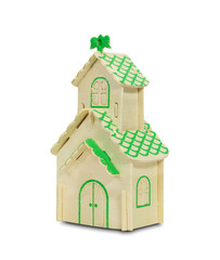 toy wooden house isolated on white background with clipping path