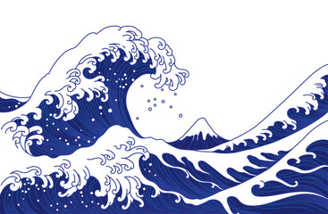 Japan great wave vector illustration.