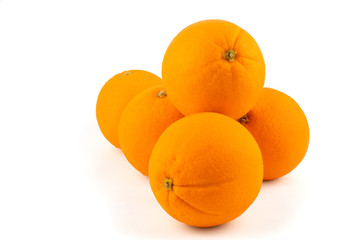 Fresh navel oranges isolated on white background. Save with clipping path.