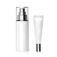 White cosmetic bottles set