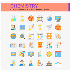 Chemistry  Icons Set. UI Pixel Perfect Well-crafted Vector Thin Line Icons. The illustrations are a vector.