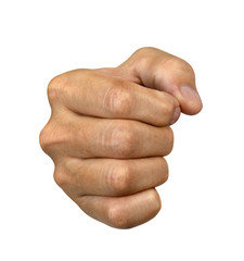 right hand fist isolated on white background,clipping path