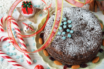 Traditional Christmas fruit pudding