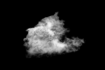 White cloud isolated on black background for design elements,Textured Smoke