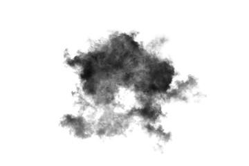black cloud Isolated on white background for design elements,Smoke Textured,brush effect