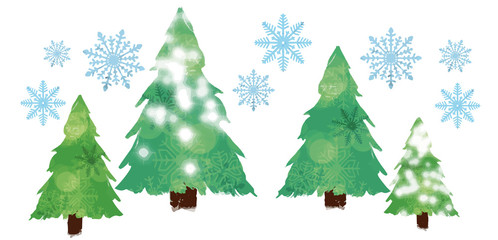 クリスマスツリー　雪