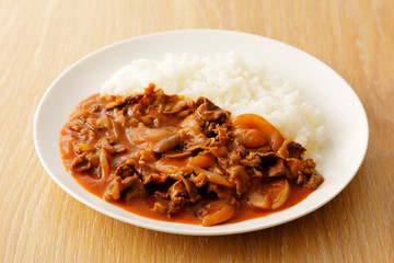 ハヤシライス　Hayashi rice, Japanese cuisine hashed beef rice.