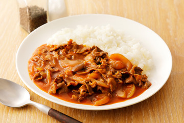ハヤシライス　Hayashi rice, Japanese cuisine hashed beef rice.