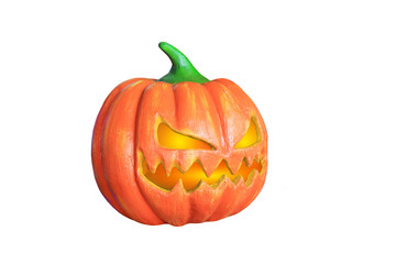 Halloween pumpkin isolated over white background.
