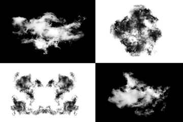 Cloud Isolated on white background,Smoke Textured,Abstract black,brush effect