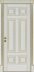 Door texture, white and gold color for classic interior  3D render
