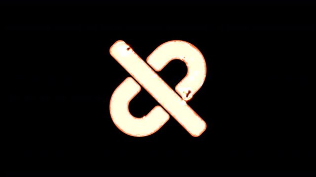 Symbol unlink burns out of transparency, then burns again. Alpha channel Premultiplied - Matted with color black