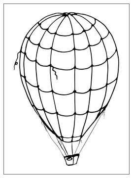 Vector isolated air balloon on white background.