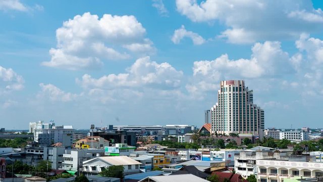 KhonKaen, Thailand - October 24 2019 :4k time lapse of khonkaen city