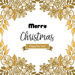 Perfect leaf flower frame, for various card merry christmas and happy new year. Vector