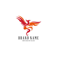 logo design phoenix vector template white background