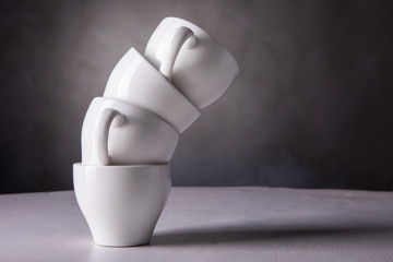 white clean glasses on the table