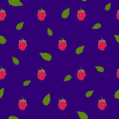 Wrapping paper - Seamless pattern of raspberry, berry, christmas and winter holiday for vector graphic design