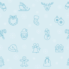 Christmas holiday background - Vector seamless pattern of winter decoration for graphic design
