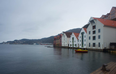 Houses and famous places in Bergen Norway