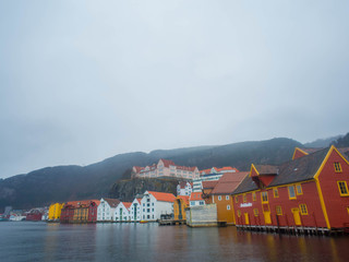 Houses and famous places in Bergen Norway