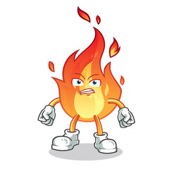 fire angry mascot vector cartoon illustration