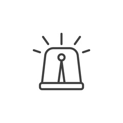 Flasher siren line icon. linear style sign for mobile concept and web design. Alarm flasher outline vector icon. Emergency symbol, logo illustration. Vector graphics