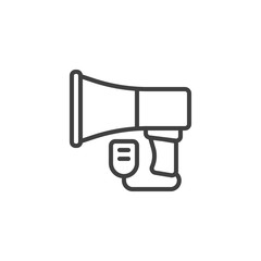 Megaphone Speaker line icon. linear style sign for mobile concept and web design. Bullhorn outline vector icon. Symbol, logo illustration. Vector graphics