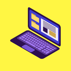 Illustration of a Laptop in isometry