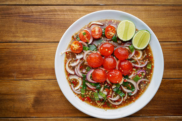 Thai food, spicy, salad,Yum ,Egg Yum Salad,Thai food is 