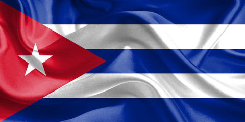 Cuba Flag. Flag of Cuba. Waving Cuba Flags. 3D Realistic Background Illustration in Silk Fabric Texture