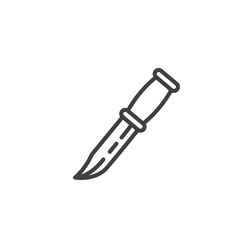 Combat Knife line icon. linear style sign for mobile concept and web design. Knife outline vector icon. Symbol, logo illustration. Vector graphics