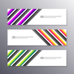 Naklejka premium Business Banner Template, Layout White Background Design, Corporate Geometric web header or footer in gradient color