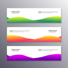 Naklejka premium Business Banner Template, Layout White Background Design, Corporate Geometric web header or footer in gradient color
