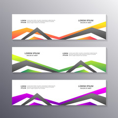 Fototapeta premium Business Banner Template, Layout White Background Design, Corporate Geometric web header or footer in gradient color
