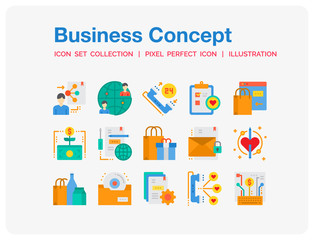 Business  Icons Set. UI Pixel Perfect Well-crafted Vector Thin Line Icons. The illustrations are a vector.