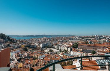 Naklejka na ściany i meble Lisbon. View of the city from the observation deck.