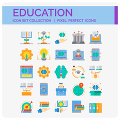 Education  Icons Set. UI Pixel Perfect Well-crafted Vector Thin Line Icons. The illustrations are a vector.
