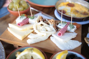 family having breakfast, morning breakfast Turkish family having breakfast