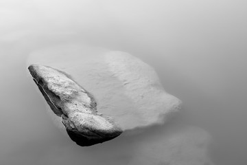 nature stones in water the idea of Still and calm (B&W)