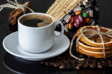 Still life with coffee cup
