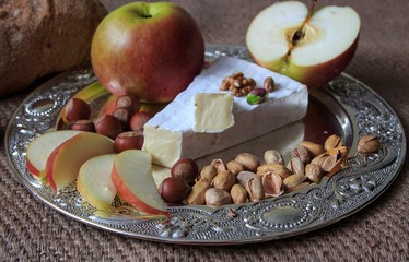 Still life with  Brie cheese