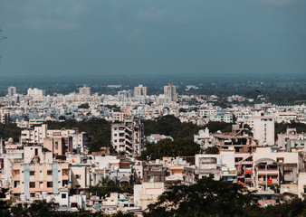 Fototapeta na wymiar View of the Junagadh City as seen from the Uparkot Fort in Junagadh, Gujarat, India