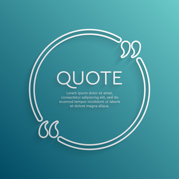 Vector template creative quote with bracket circle