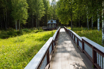 Volgoverkhovye Olginsky convent chapel over source Volga river Russia Tver region