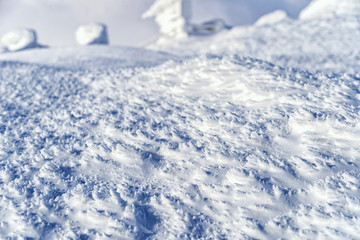 Fototapeta na wymiar Detail view of snow texture.