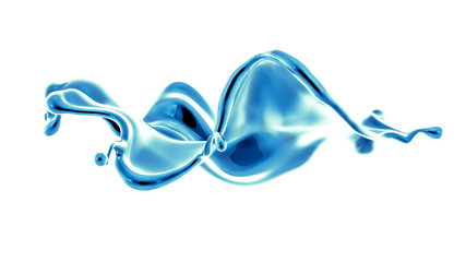 Splash fluid. 3d illustration, 3d rendering.